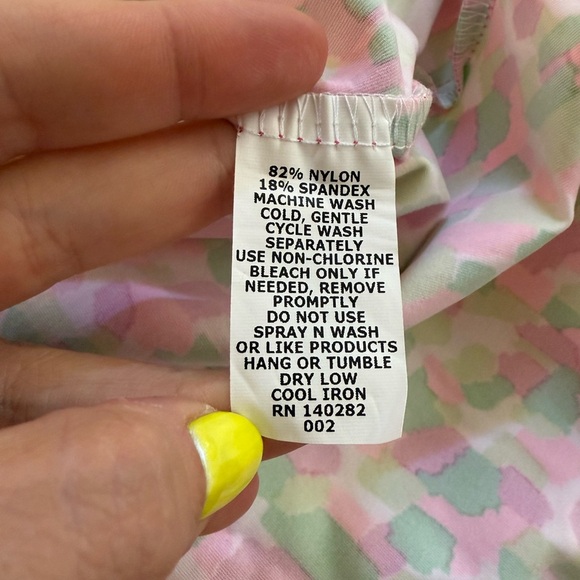 NWOT KATHERINE WAY sleeveless golf tank top collared pink green medium - Picture 4 of 4